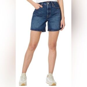 Levi's Dark Blue High-Rise Denim Jean Shorts